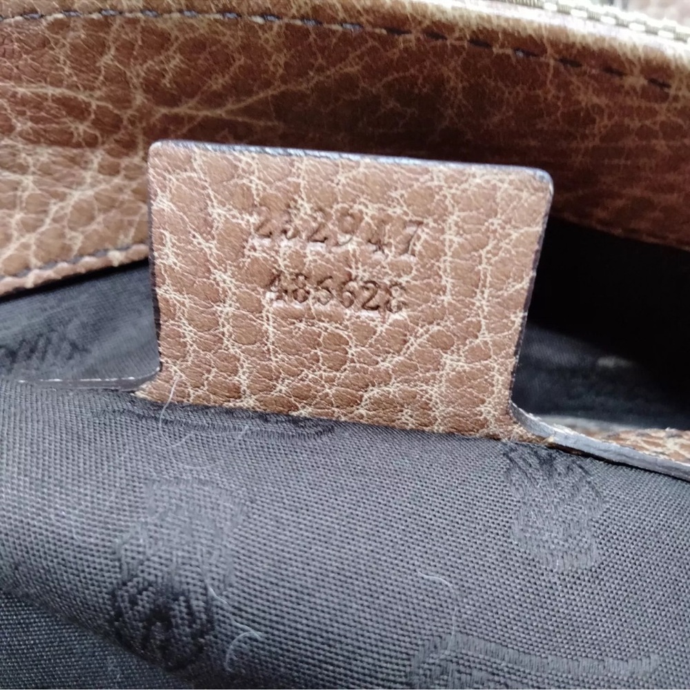 Authentic Gucci Hand Bag Bamboo Brown Canvas GUC - Picture 9 of 16